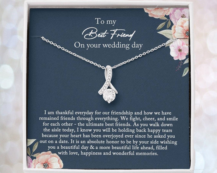 To My Best Friend Necklace, Bride Gift From Maid of Honor, Best Friend Gift on Her Wedding Day, Alluring Beauty Necklace - TGV