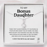 To My Bonus Daughter Necklace, I'd Do Anything To See You Smile I Love You With All My Heart - Necklace for Bonus Daughter, Alluring Beauty Necklace - TGV