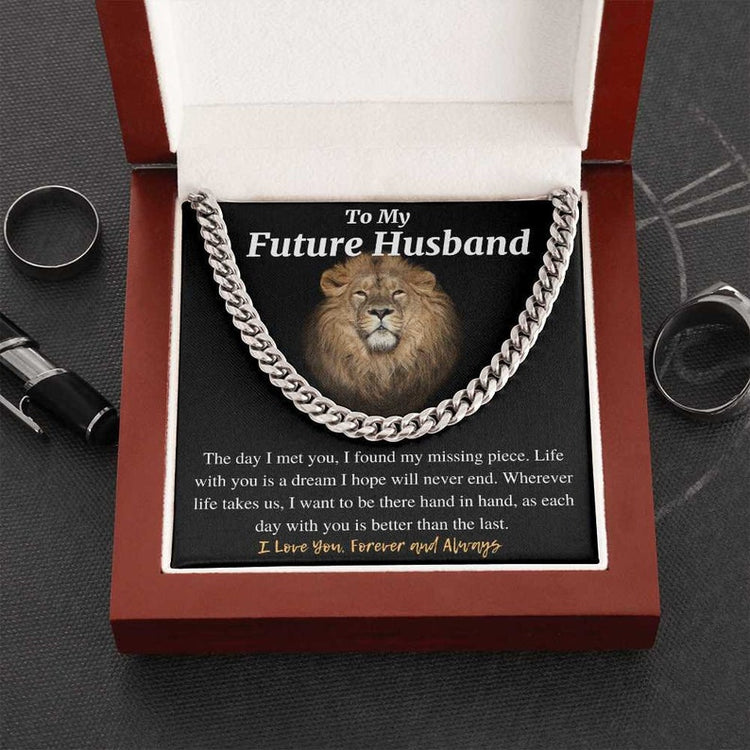 To My Future Husband Necklace, I Want To Be Hand In Hand, Necklace for Future Husband, Cuban Link Chain Necklace - TGV