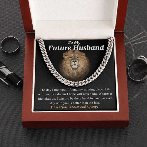 To My Future Husband Necklace, I Want To Be Hand In Hand, Necklace for Future Husband, Cuban Link Chain Necklace - TGV