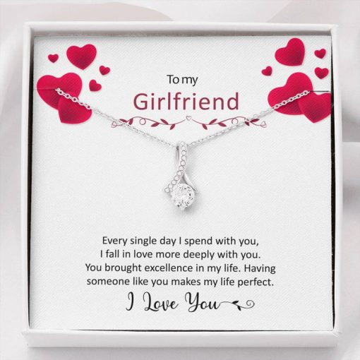 To My Girlfriend Necklace - I Love You, Necklace for Girlfriend, Birthday Gift for Girlfriend, Alluring Beauty Necklace - TGV