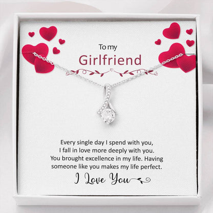 To My Girlfriend Necklace - I Love You, Necklace for Girlfriend, Birthday Gift for Girlfriend, Alluring Beauty Necklace - TGV