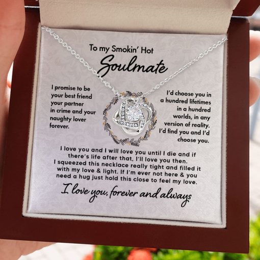 To My Girlfriend Soulmate Wife Necklace Gift - I promise to be your best friend, your partner in crime Love Knot Necklace, Alluring Beauty, Sunflower Necklace Gift from Husband 365B - TGV