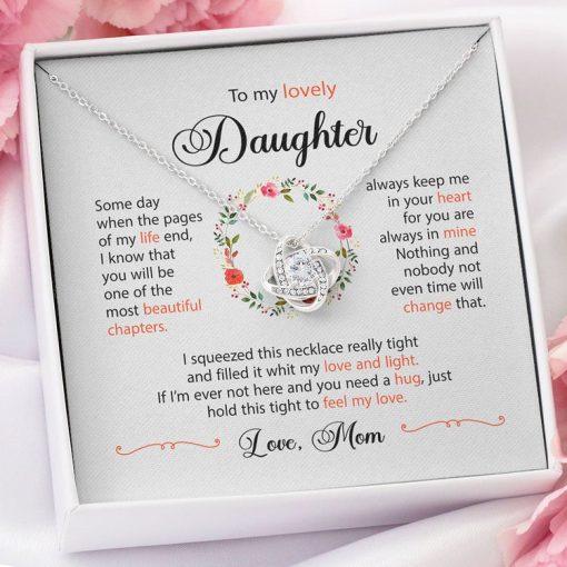 To My Lovely Daughter Granddaughter Necklace Gift - Always keep me in your heart for you are always in mine Custom Name Love Knot Necklace, Alluring Beauty Necklace, Turtle Necklace, Sunflower Necklace 355A - TGV