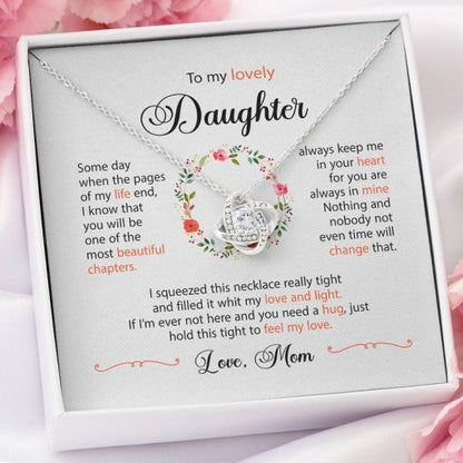 To My Lovely Daughter Granddaughter Necklace Gift - Always keep me in your heart for you are always in mine Custom Name Love Knot Necklace, Alluring Beauty Necklace, Turtle Necklace, Sunflower Necklace 355A - TGV