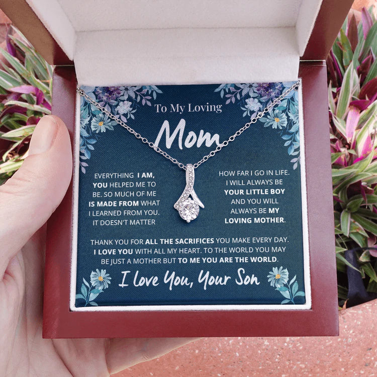 To My Loving Mom Necklace Gift, You are the World to me Alluring Beauty Necklace 109C - TGV