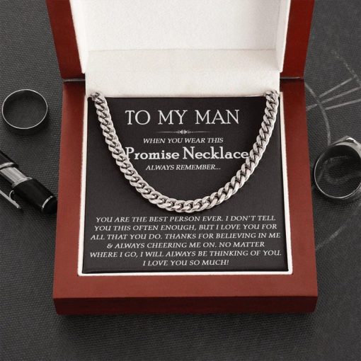 To My Man Boyfriend Husband Necklace Gift - You are the best person ever Cuban Link Chain Necklace 094M - TGV