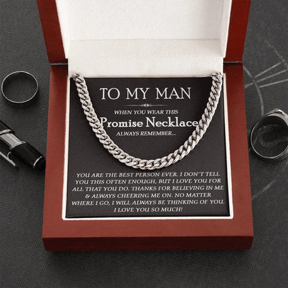 To My Man Boyfriend Husband Necklace Gift - You are the best person ever Cuban Link Chain Necklace 094M - TGV