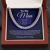 To My Man Necklace - In Your Eyes I Have Found My Home, In Your Heart I Have Found My Love Cuban Link Chain Necklace 019H - TGV