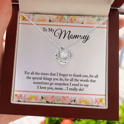 To My Mom Necklace Gift For all times that I forgot to thank you Love Knot, Alluring Beauty, Sunflower, Turtle Necklace - 362B - TGV