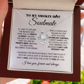 To My Smokin Hot Wife, Soulmate Necklace Gift - Pretty & Sweet You are my Heart's Beat Love Knot, Alluring Beauty, Sunflower, Turtle Necklace - 363A - TGV