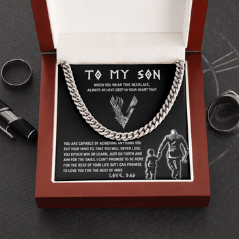 To My Son - Always Believe In Your Heart - Cuban Link Chain Necklace - TGV