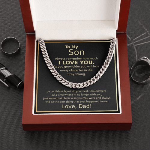 To My Son, I Love You, Cuban Link Chain Necklace - TGV