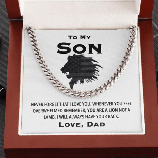 To My Son, Never Forget That I Love You - Cuban Link Chain Necklace - TGV