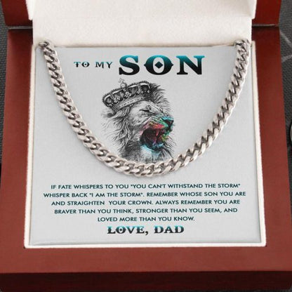 To My Son - You Are Stronger Than You Seem - Cuban Link Chain Necklace - TGV