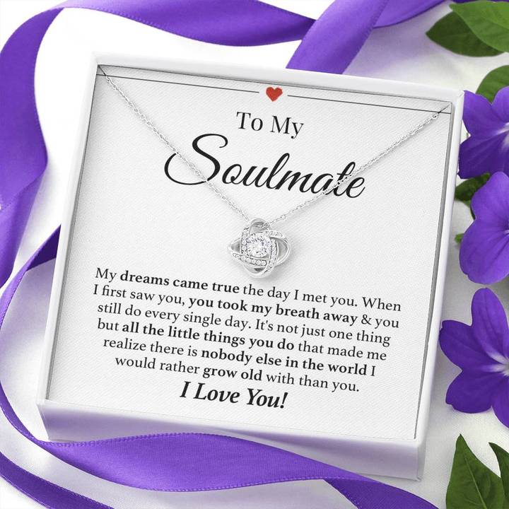 To My Soulmate Necklace Grow Old Together Forever Love Knot Necklace - TGV
