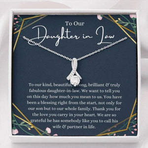 To Our Daughter-In-Law Necklace Gift On Wedding Day, Future Daughter In Law Wedding Gift, Bride Gift From Mother & Father In Law, Alluring Beauty Necklace - TGV