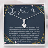 To Our Daughter-In-Law Necklace Gift On Wedding Day, Future Daughter In Law Wedding Gift, Bride Gift From Mother & Father In Law, Alluring Beauty Necklace - TGV