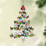 Ornament- Toy Fox Terrier-Christmas Tree Lights-Two Sided Ornament, Happy Christmas Ornament, Car Ornament