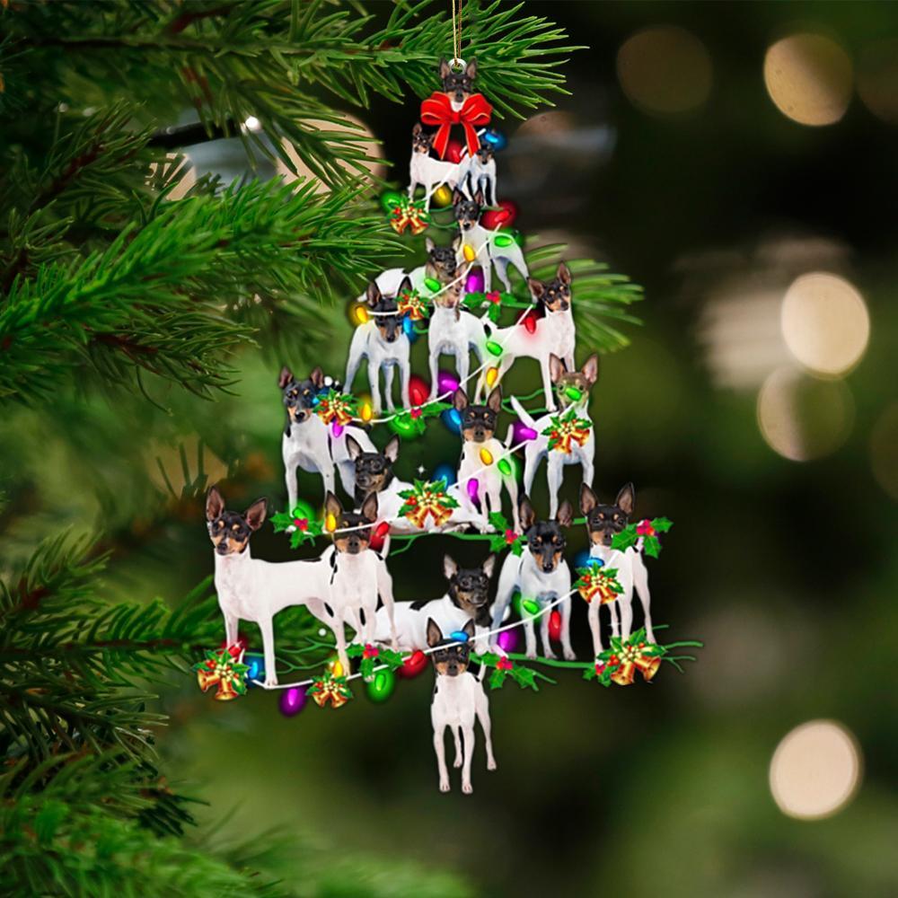 Toy Fox Terrier-Christmas Tree Lights-Two Sided Ornament