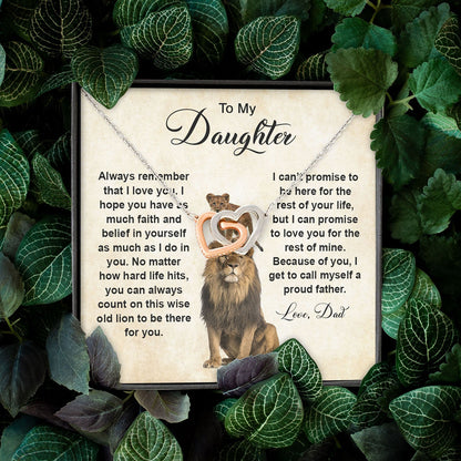 To My daughter From Dad | Always Remember | Interlocking Hearts Necklace