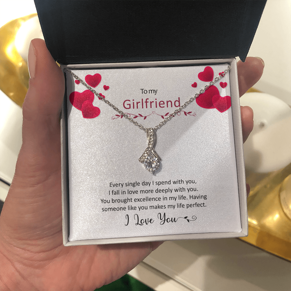 To My Girlfriend Necklace - I Love You, Necklace for Girlfriend, Birthday Gift for Girlfriend, Alluring Beauty Necklace