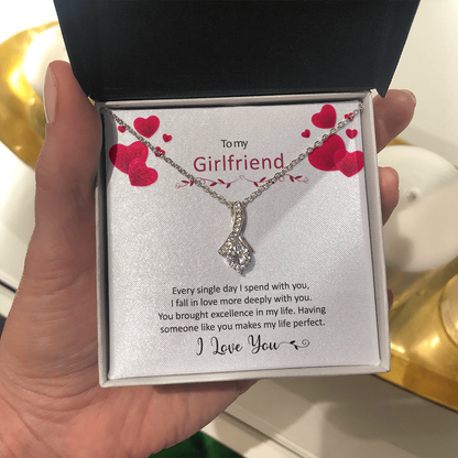 To My Girlfriend Necklace - I Love You, Necklace for Girlfriend, Birthday Gift for Girlfriend, Alluring Beauty Necklace
