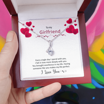 To My Girlfriend Necklace - I Love You, Necklace for Girlfriend, Birthday Gift for Girlfriend, Alluring Beauty Necklace