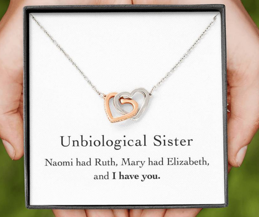Unbiological Sister - Naomi Had Ruth - Interlocking Necklace, Interlocking Hearts Necklace