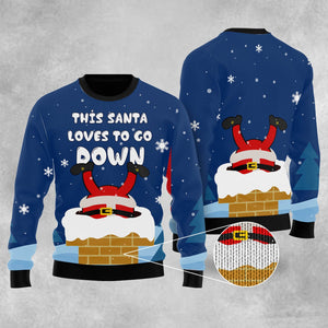 Santa Goes Down Ugly Christmas Sweater 