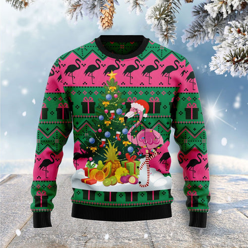 Flamingo Christmas Tree Ugly Christmas Sweater 