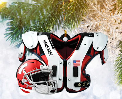 Custom Football Uniform Flat 2D Ornament Personalized, Sport Gifts, Christmas Tree Ornament, Home Decor Plastic Ornament