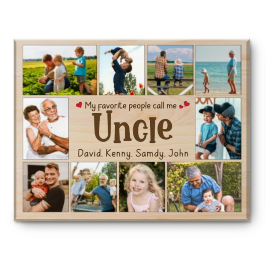 Uncle Photo Collage Canvas Print, Presents For Uncle, My Favorite People Call Me Uncle