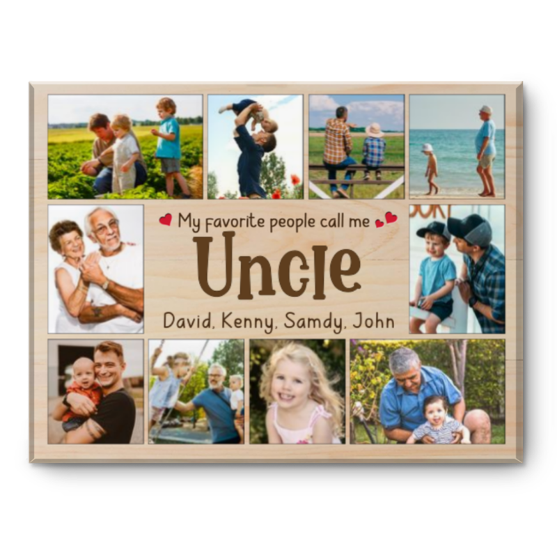Uncle Photo Collage Canvas Print, Presents For Uncle, My Favorite People Call Me Uncle