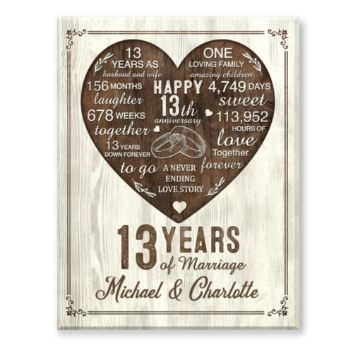 13th Year Anniversary Gift, 13th Wedding Anniversary Gift For Husband, 13 Year Anniversary Gift For Wife