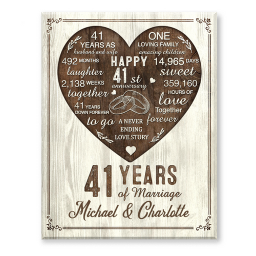 41st Year Anniversary Gift, 41st Wedding Anniversary Gift For Husband, 41 Year Anniversary Gift For Wife