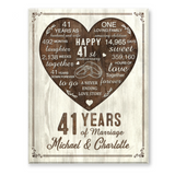 41st Year Anniversary Gift, 41st Wedding Anniversary Gift For Husband, 41 Year Anniversary Gift For Wife