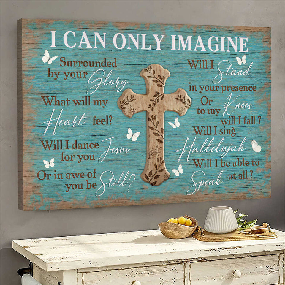 Vintage Cross Butterfly I can only imagine - Matte Canvas