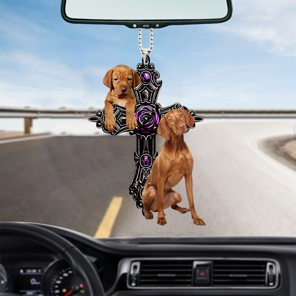 Vizsla Pray For God Car Hanging Ornament Dog Pray For God Ornament Godmerch