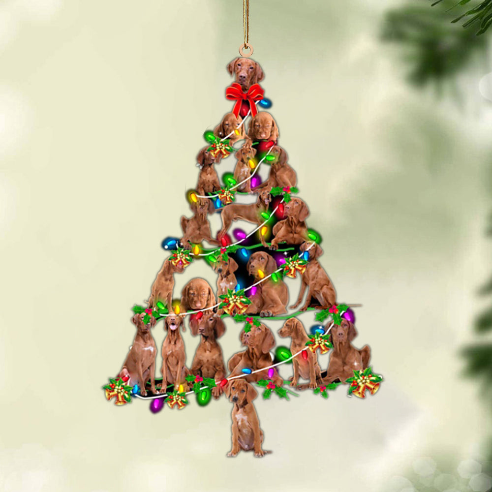 Godmerch- Ornament- Vizsla-Christmas Tree Lights-Two Sided Ornament, Happy Christmas Ornament, Car Ornament