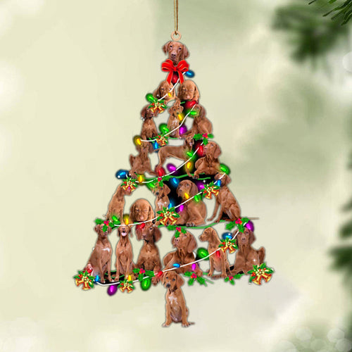 Godmerch- Ornament- Vizsla-Christmas Tree Lights-Two Sided Ornament, Happy Christmas Ornament, Car Ornament