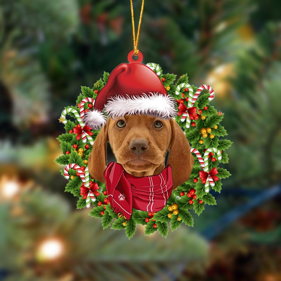 Godmerch- Ornament- Vizsla-Xmas Bandana Hanging Ornament, Happy Christmas Ornament, Car Ornament