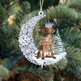Vizsla Diamond Moon Merry Christmas Ornament Christmas Tree Hanging Ornament