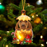 Vizsla In Golden Egg Christmas Ornament