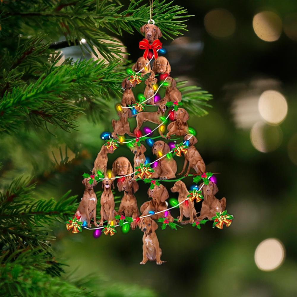 Vizsla-Christmas Tree Lights-Two Sided Ornament