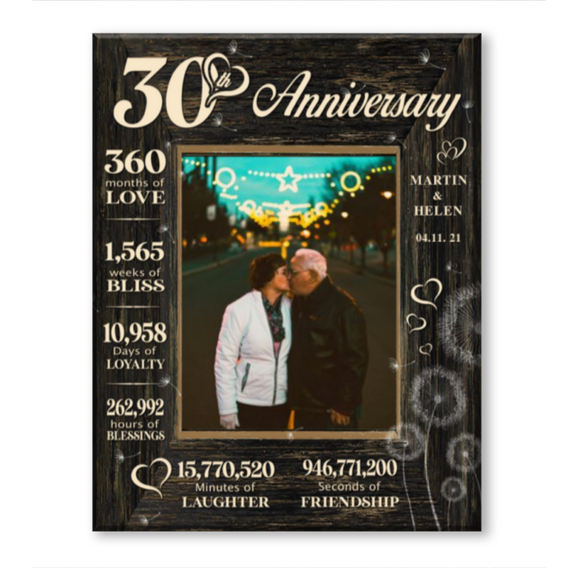 30 Year Wedding Anniversary Gift, 30th Anniversary Gift For Wife, 30 Year Anniversary Gift For Husband