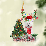 Ornament- WHITE Bichon Frise-Christmas Tree Gift Hanging Ornament, Happy Christmas Ornament, Car Ornament