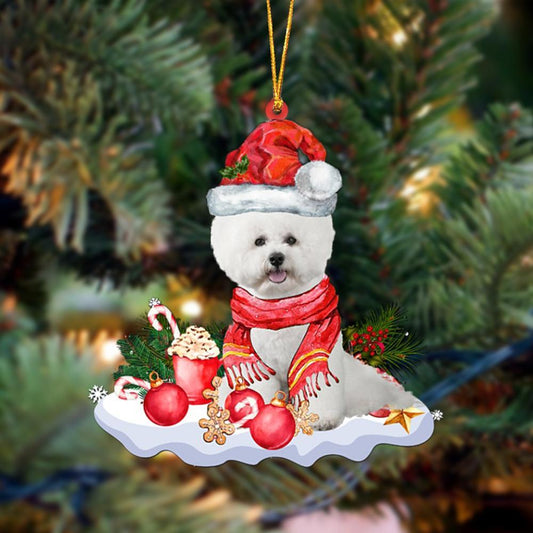 White Bichon Frise-Better Christmas Hanging Ornament