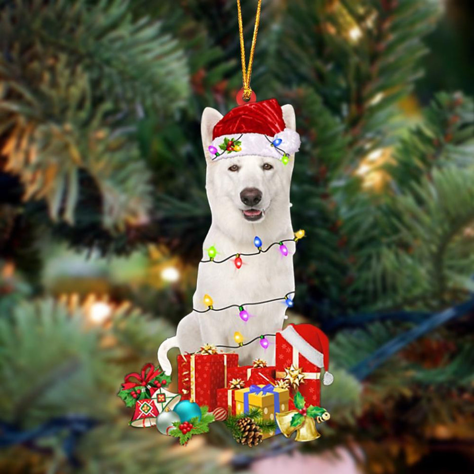 Ornament- WHITE German Shepherd-Dog Be Christmas Tree Hanging Ornament, Christmas Ornament, Car Ornament