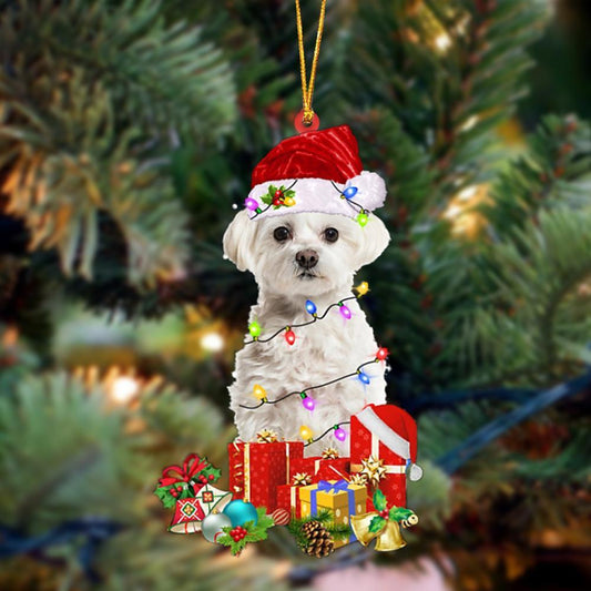 White Maltese-Dog Be Christmas Tree Hanging Ornament